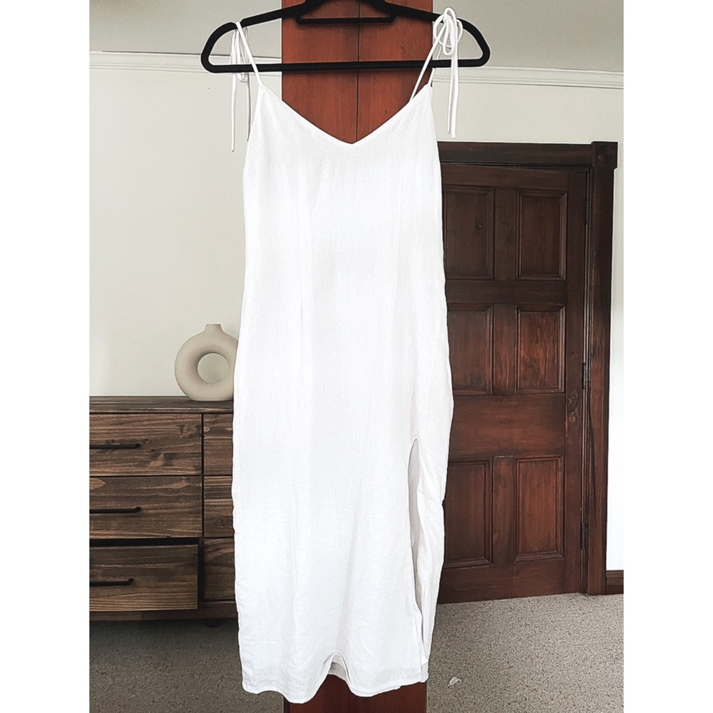 Abercrombie & Fitch Linen-Blend Midi Dress